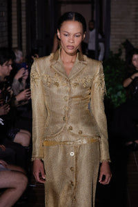 Salon Jacket in Gold Lame with Gold Embroidery