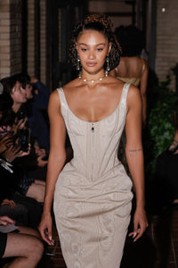 Venus Corset in Limestone Moire