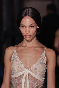 Blumen Mini Dress in Champagne Satin