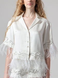 EMBROIDERED PAJAMA BLOUSE