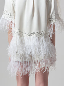 EMBROIDERED PAJAMA SHORTS