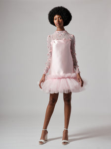 PINK BOW EMBROIDERED LEOTARD