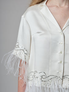 EMBROIDERED PAJAMA BLOUSE