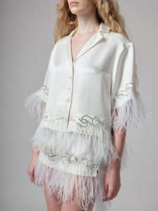 EMBROIDERED PAJAMA SHORTS