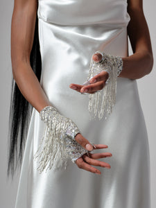 CRYSTAL FRINGE GLOVES
