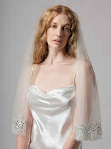 RIBBON EMBROIDERED VEIL