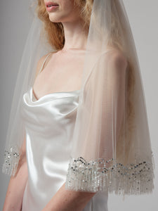 RIBBON EMBROIDERED VEIL