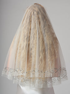 RIBBON EMBROIDERED VEIL